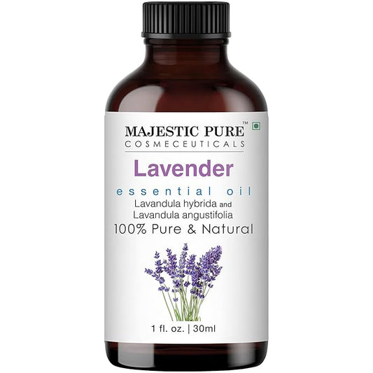 Majestic Pure Lavender Essential Oil - 100% Pure Lavender Oil for Aromatherapy, Massage & Topical Uses, Perfect for Diffuser & Essential Oil Diffuser - 1 fl. oz