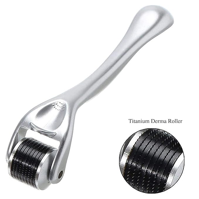 Derma Roller Microneedling Roller for Face Body - 540 Titanium Microneedle Roller w/Storage Case
