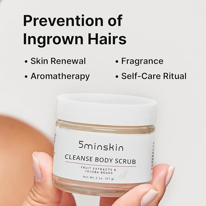 5minskin Body Scrub with Fruit Extracts and Jojoba Beads | Nourishes Bath | Smoothing Body Scrub | Hydrating and Exfoliating | Essential Care