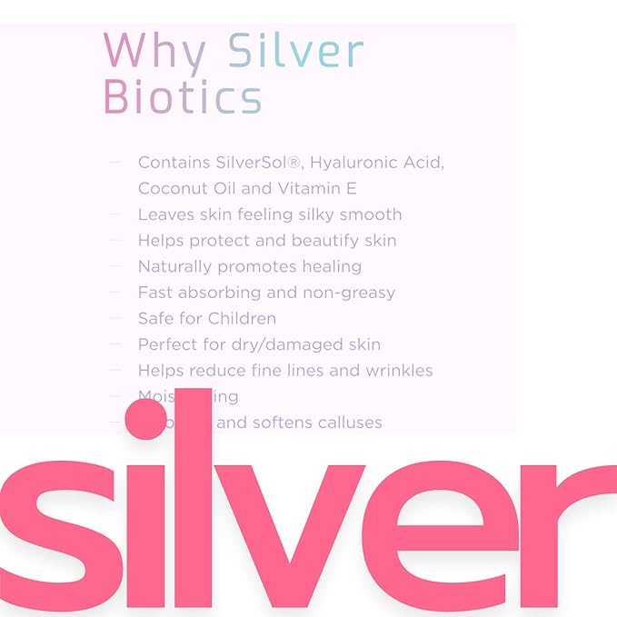 Silver Biotics Nano Silver Healing Lotion Cream Grapefruit Scent Infused 20 PPM SilverSol and Hyaluronic Acid | All Natural Ingredients to Heal, Smooth Your Skin Blemishes and Scars (3.4 oz.)