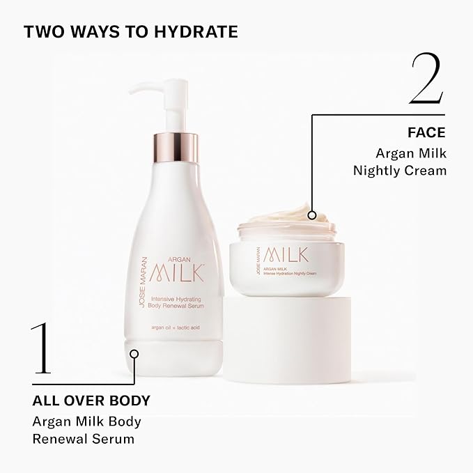Josie Maran Argan Milk Body Serum - Nourishing Body Milk Enriched with Argan Oil to Deeply Hydrate Skin - Enriched with Pineapple Enzymes to Gently Exfoliate (13.4 Oz)