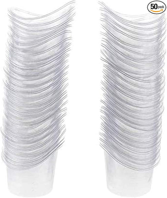 YouU Non Sterile Eye Wash Cups Portable Disposable Measuring Cup 5ml/8ml Eye Flush Cleaning Cups Vials for Storage or First Aid Kit Use (50 pcs/Plastic)
