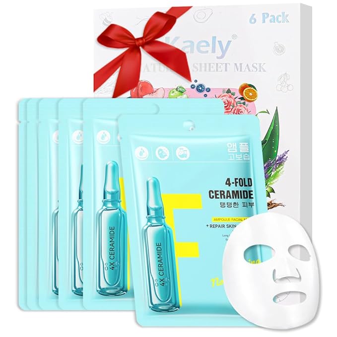 Face Sheet Mask Skincare,Hydrating Spa Face Mask For Sensitive Skin,Moisturize,Nourish for All Skin Types,Natural Skin Care Spa Face Mask for Women Men Girls,Pack of 6