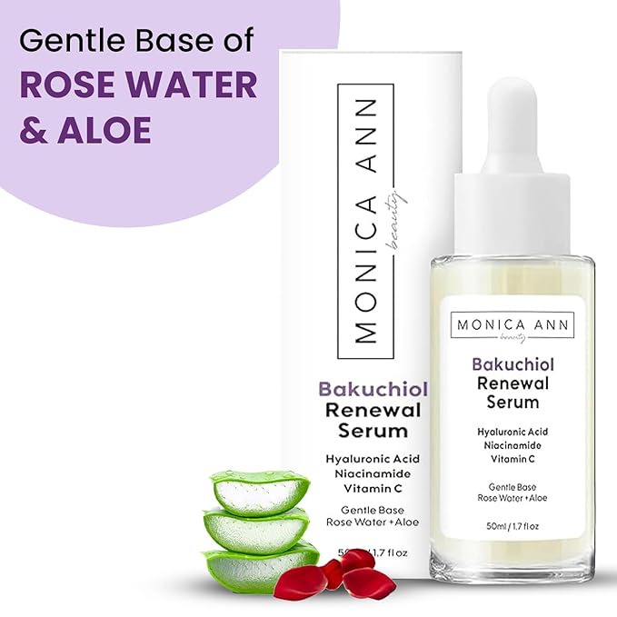 Bakuchiol Renewal Serum with Hyaluronic Acid, Niacinamide, and Vitamin C, 50ml