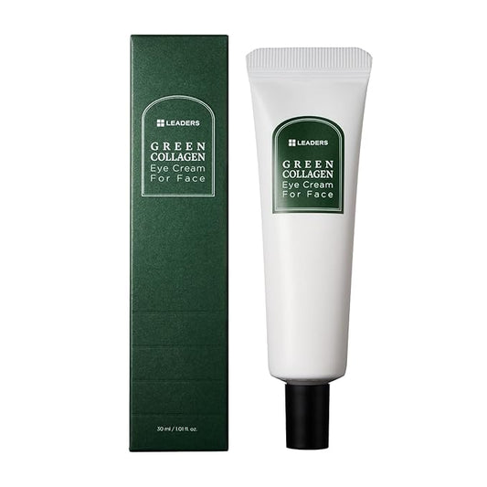 LEADERS Green Collagen Eye Cream for Face – Vegan Anti-Aging Eye Treatment, Reduces Fine Lines & Dark Circles Without Irritation, Improves Skin Elasticity & Hydration, Softens Wrinkles, 30ml