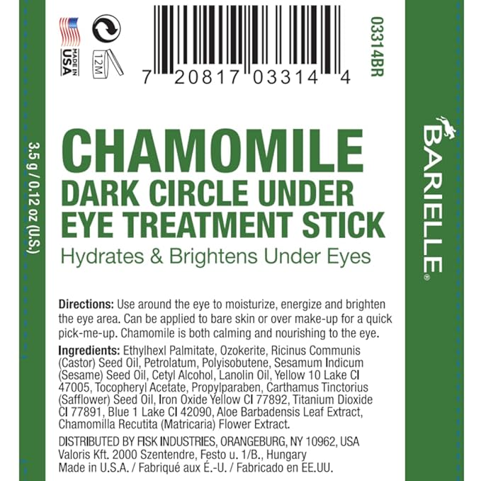 BARIELLE Chamomile Dark Circle Under Eye Treatment Stick - Hydrates & Brightens Under Eyes
