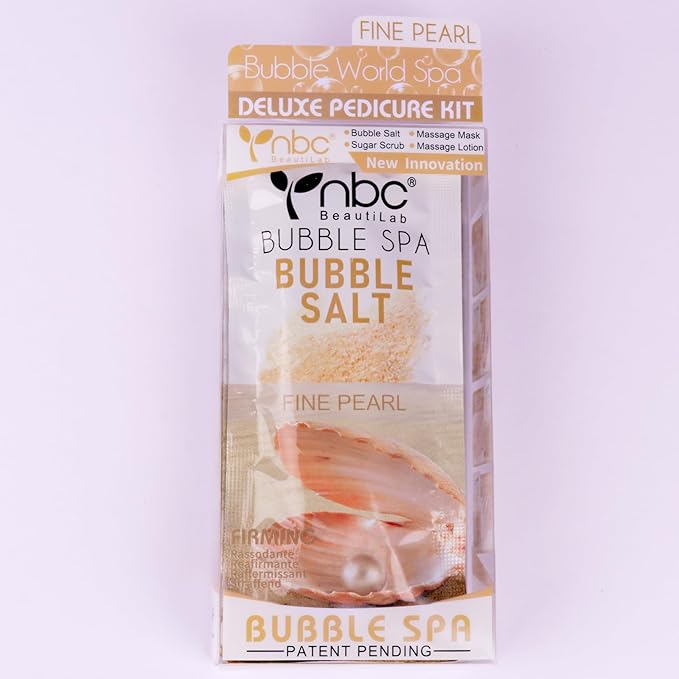 Pedicure Kit Foot Soak Set: Bubble Salt, Sugar Scrub, Massage Mask, Massage Lotion in a Box, 4 Step Foot Spa Kit for Dry Feet,Tired Feet（1 Set Pearl )