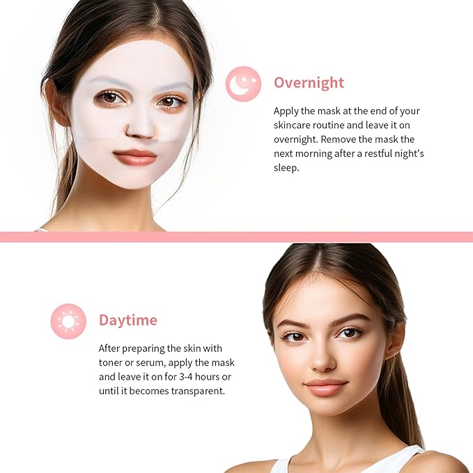 NICEFACE Bio-Collagen Deep Hydrating Face Mask with Hyaluronic Acid - Overnight Hydrogel Mask for Firming, Elasticity & Pore Minimizing - Korean Skincare Facial Treatment, 34g x4ea