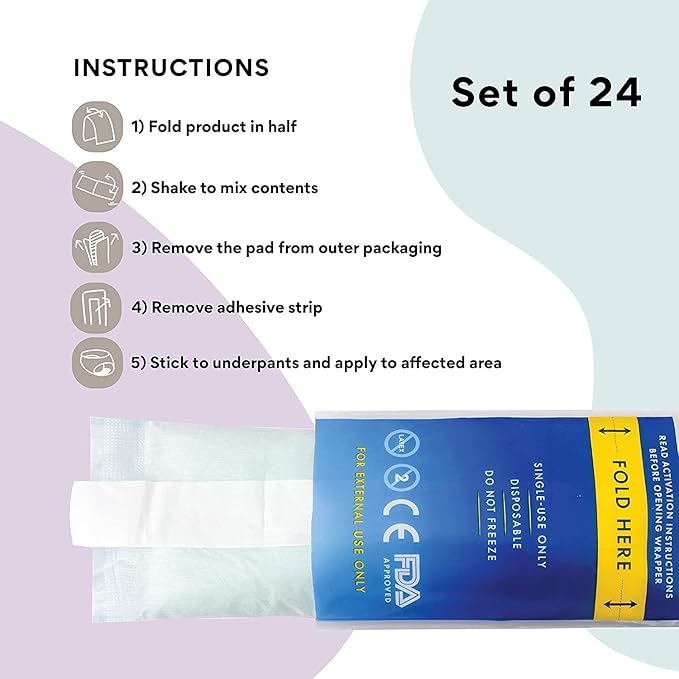 Sitz Bath Tabelts 1 Pack and Disposable Perineal Ice Pads 24 Pack