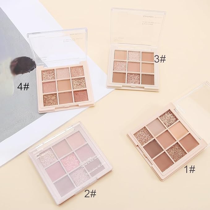 Eyeshadow Palette Makeup- 9 Colors Naked Eyeshadow Palette Matte Shimmer Korean Natural Eye Shadow palettes Highly Pigmented Naturing-Looking Long Lasting (#04)