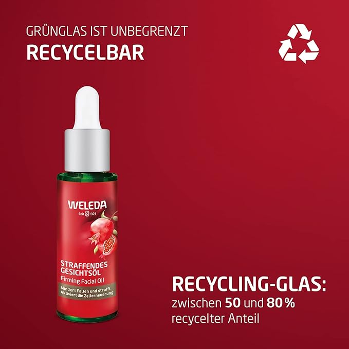 Weleda Face Care Plumping Oil, 1 Fluid Ounce, Plant Rich Moisturizer with Pomegranate Extract and Aloe Vera