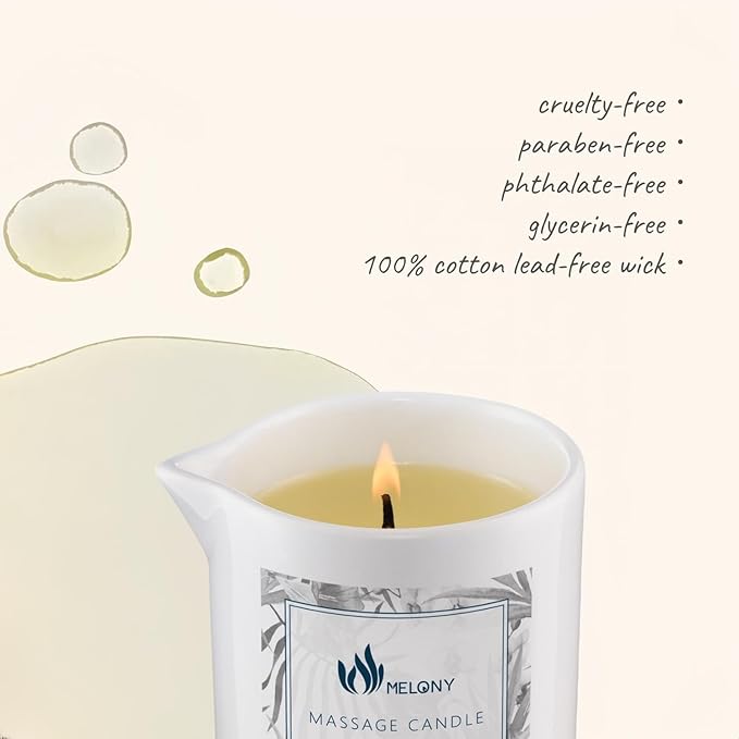 MELONY Lavender Massage Candle, 8.1oz Massage Oil & Lotion Candles for Relaxing Massage, Holiday Gift for Women & Men