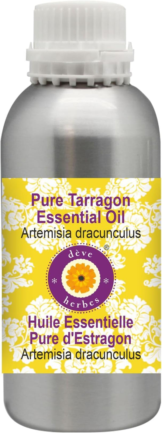 Deve Herbes Pure Tarragon Essential Oil (Artemisia Dracunculus) Steam Distilled 1250ml (42 oz)