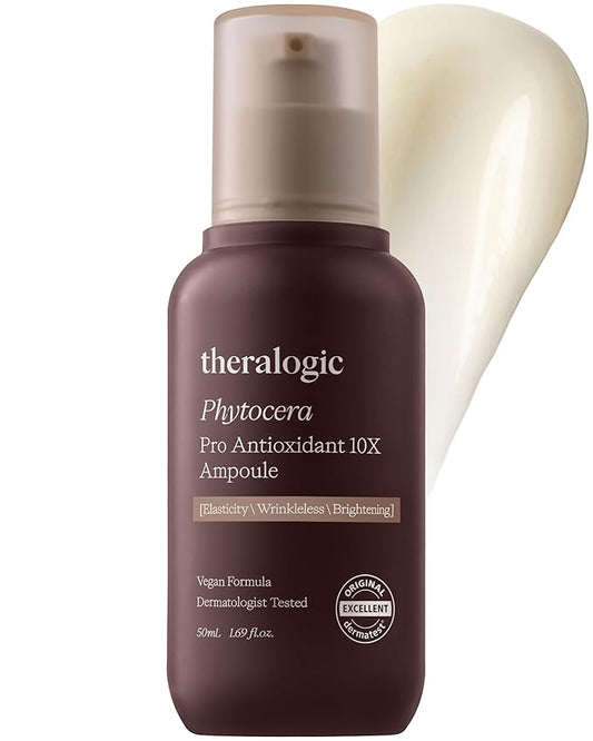 Phytocera Pro Antioxidant 10X Ampoule - Ceramide Lifting Elasticity Age-Defying Face Serum with Collagen, Hyaluronic Acid, NMF - Vegan and Dermatologically Tested, 1.69 fl.oz.
