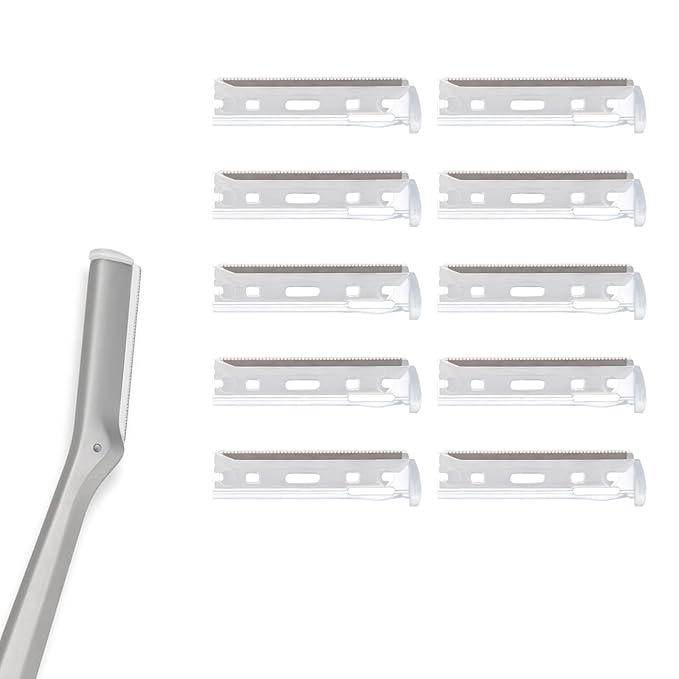 Facial Razor Replacement Blades Be suitable for Twee zerman Stainless steel blade 10 Count (Pack of 1)