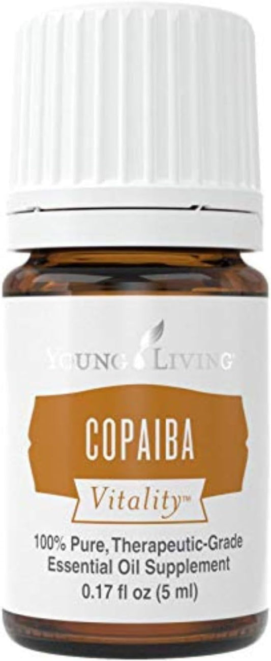 Young Living Copaiba Vitality Essential Oil – 100% Pure, Dietary Use, Mild & Earthy Flavor, 5ml