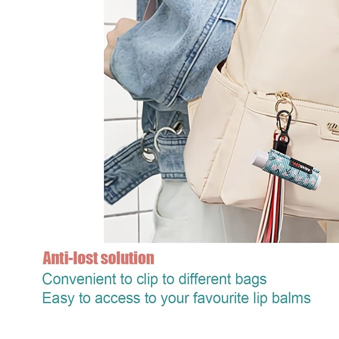 3pcs Lip Balm Holder Sleeves Keychain (Geometric