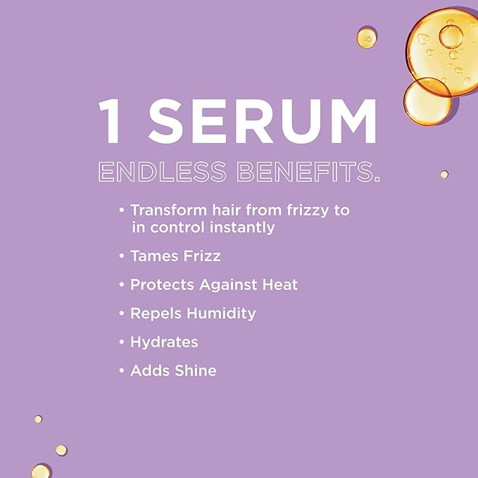 John Frieda Frizz Ease Original Hair Serum, Protecting Against Frizz, Heat, and Humidity While Adding Shine, Hydratesand Smooths Hair with Argan, Coconut, and Moringa Oil, 1.69 Oz, Pack of 2