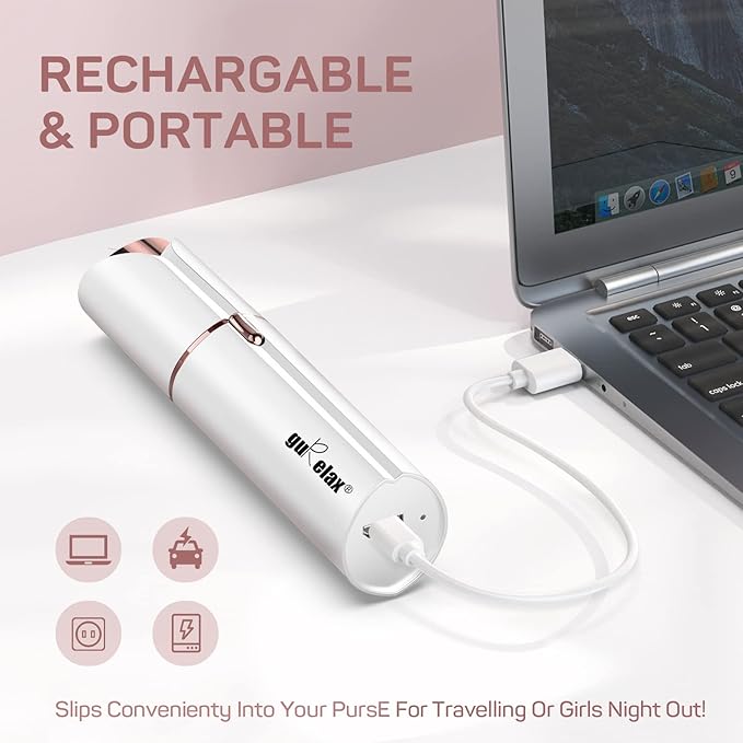 Facial Hair Removal for Women, Gurelax Facial Hair Remover, Hair Removal Device for Peach Fuzz, Chin, Upper Lip, with Flannel Bag