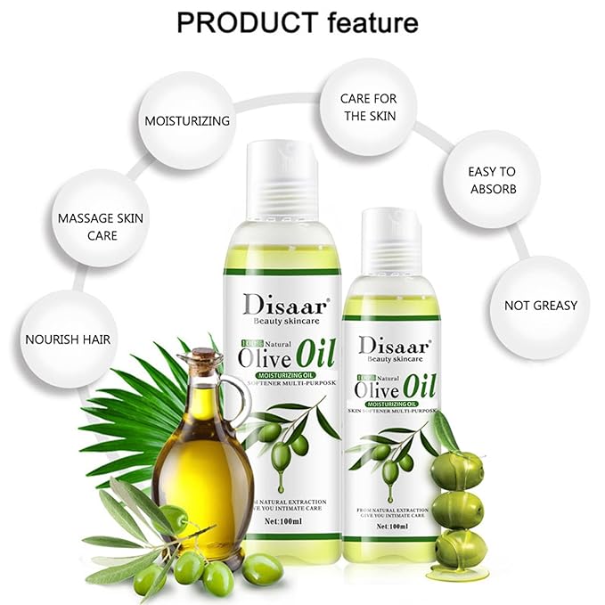 Natural Softening Multi-Purpose Moisturizing Mineral Oil Relive Dry Skin 100ml/3.38fl.oz (Olive Oil)