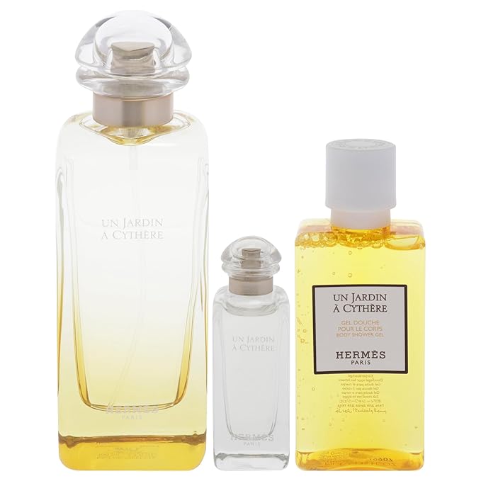 Hermes Un Jardin A Cythere for Unisex - 3 Pc Gift Set 3.3oz EDT Spray, 0.25oz EDT Splash, 1.35oz Shower Gel