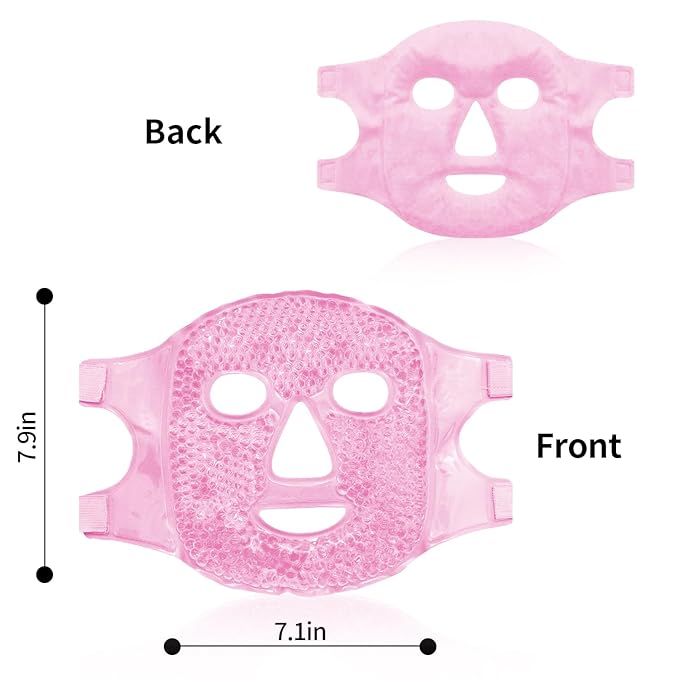 Bundle of CONBELLA Cold Face Eye Masks Ice Face Mask Hot Cold Compress and 2PCS Adorable Cooling Eye Mask Gel Eye Mask