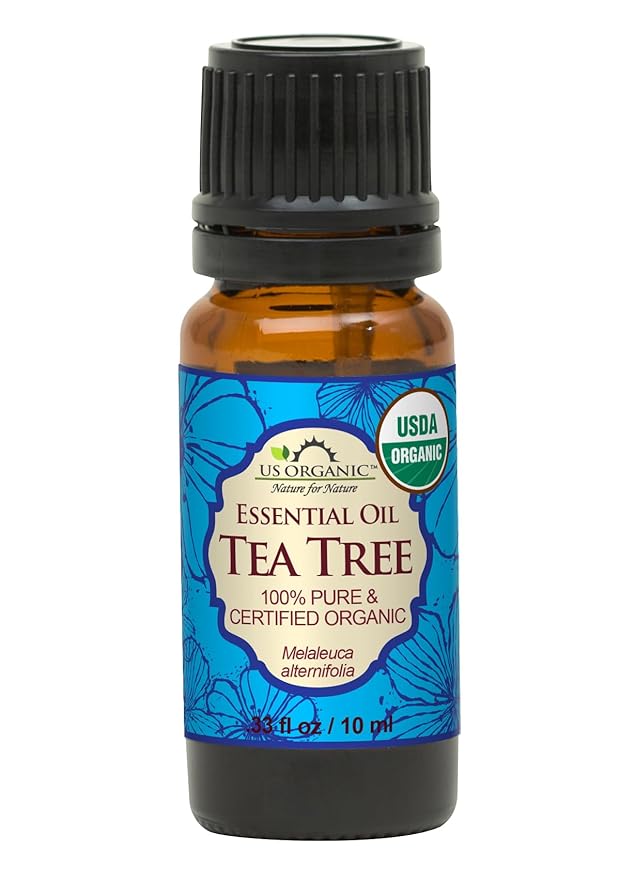 US Organic 100% Pure Tea Tree Essential Oil - USDA Certified Organic, Steam Distilled, Sourced from South Africa, Undiluted, Non-GMO (10 ml (Pack of 1))