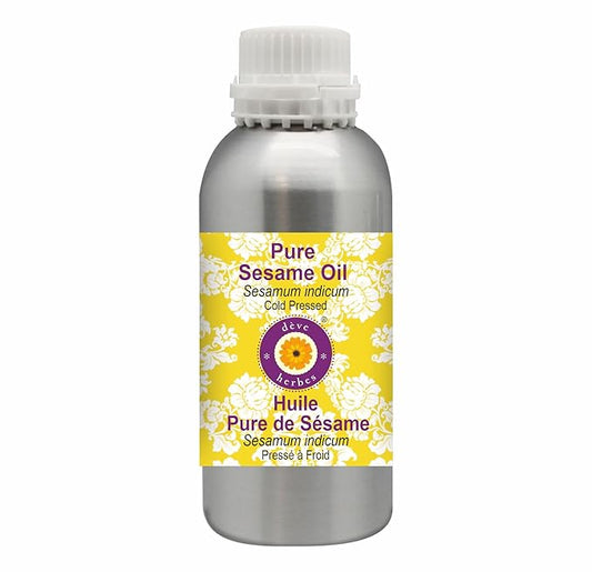 Deve Herbes Pure Sesame Oil (Sesamum indicum) Cold Pressed 630ml (21 oz)