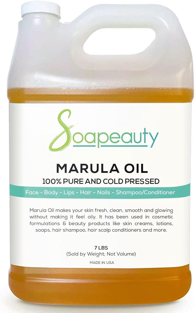 Soapeauty Marula Oil 100% Pure & Natural, Cold Pressed, Rich in Vitamin E & Omega Fatty Acids | Best for Skin, Hair, Face, Nails, and Soap Making | 7 lb