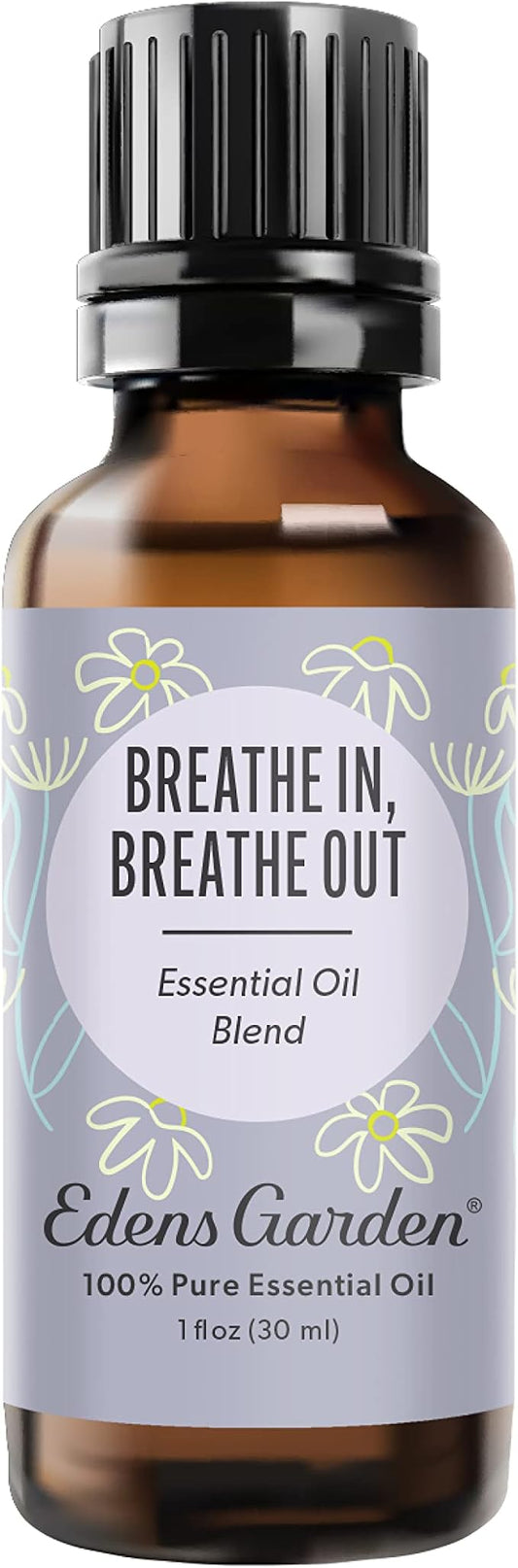 Edens Garden Breathe in, Breathe Out Essential Oil Blend- 100% Pure Premium Grade, Undiluted, Natural, Therapeutic, Aromatherapy, The Best for Skin, Humidifiers, Kid Safe 30 ml (1 fl oz)