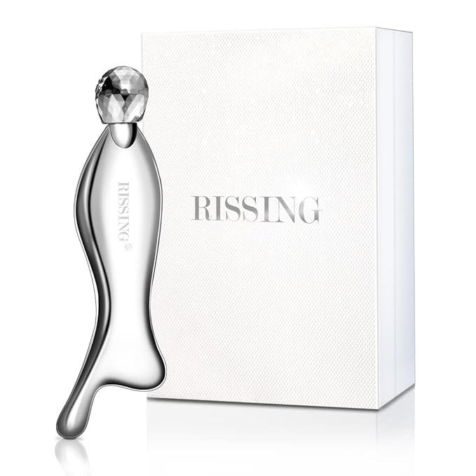 4-in-1 Gua Sha Facial Tools: FSA/HSA Eligible, Lymphatic Drainage Massager Facial Roller for Wrinkles and Lifting, Stainless Steel Gua Sha Tool for Face (Luxury Gift Box Edition)