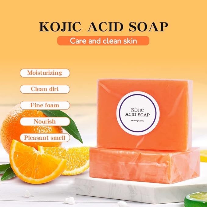 Hyaluronic Acid Eye Mask for Dark Circles and Eye Bags & Kojic Acid Soap Moisturizing Deep Cleansing for Face and Body