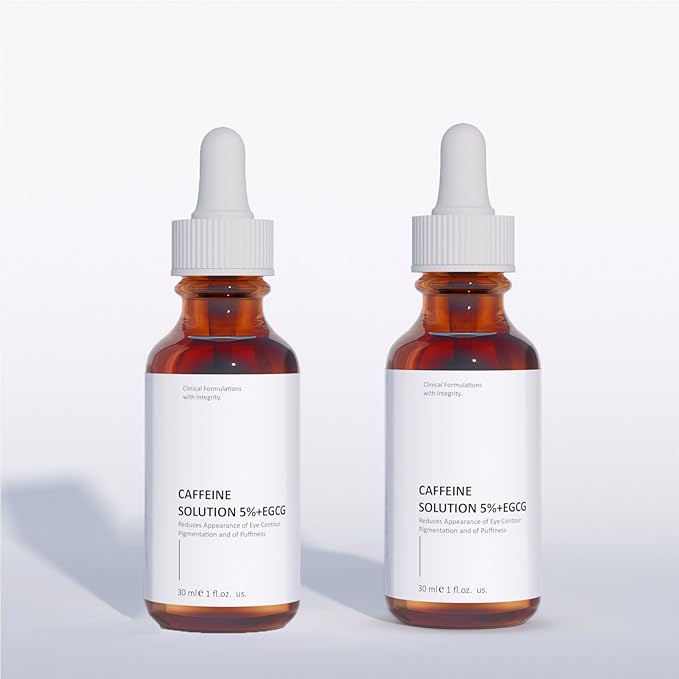 Caffeine Solution 5% + EGCG For Face, 30ML 2 PCS Moisturizing Caffeine Eye Serum For Dark Circles & Puffiness, Anti-aging Caffeine Serum.