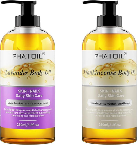 260 ml (8.8 fl.oz) Lavender Body Oil and Frankincense Body Oil