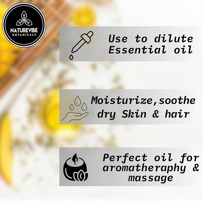 Naturevibe Botanicals Mango Oil 32 Ounces | 100% Pure and Natural | Great for Skin Care and Hair Care