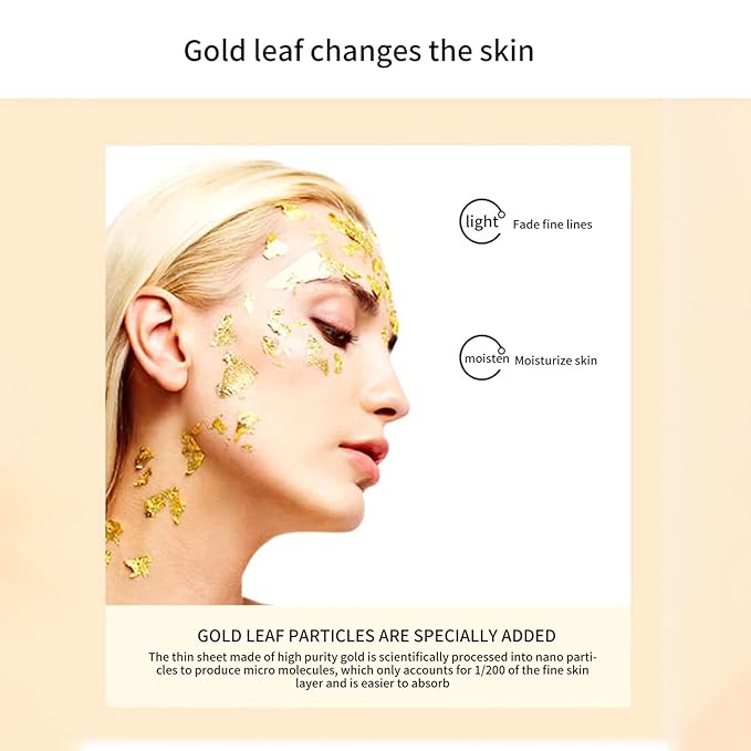 BLUE LOVE 3PC 24K Gold Foil Hyaluronic Acid Serum for Women & Men - Anti-Aging Essence for Deep Moisturization and Dark Spot Reduction - Radiant Skin Care Solution