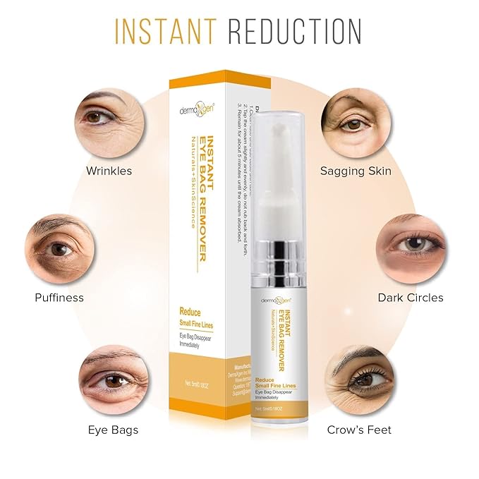 Instant Eyebag Remover Anti Aging Reduce Dark Circles, Puffiness, Under Eye Bags, Wrinkles & Fine Lines For Men & Women