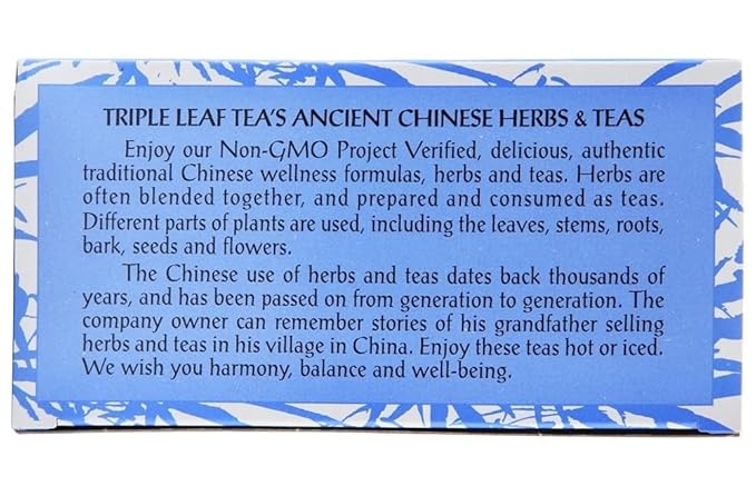 Chinese Medicinal Tea-Cold & Flu Time - Triple Leaf Tea - 20 - Bag