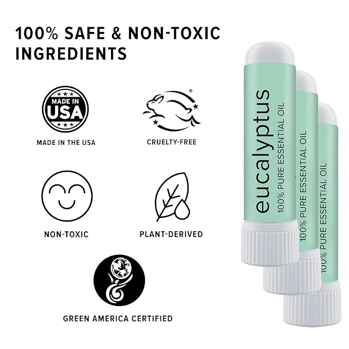 MOXĒ Eucalyptus Essential Oil Nasal Inhaler, Sinus & Congestion Relief, Daily Relaxation, Stress Relief, Therapeutic No-Mess Aromatherapy, Pure and Natural, Made in USA (1 Pack)
