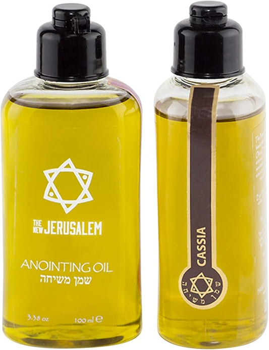 Cassia Anointing Oil from Israel, Holy Spiritual Oils Bottles from Jerusalem Blessed, Handmade with Natural Ingredients and Blessed for Wedding Ceremony, Religious Use, 3.4 Fl Oz