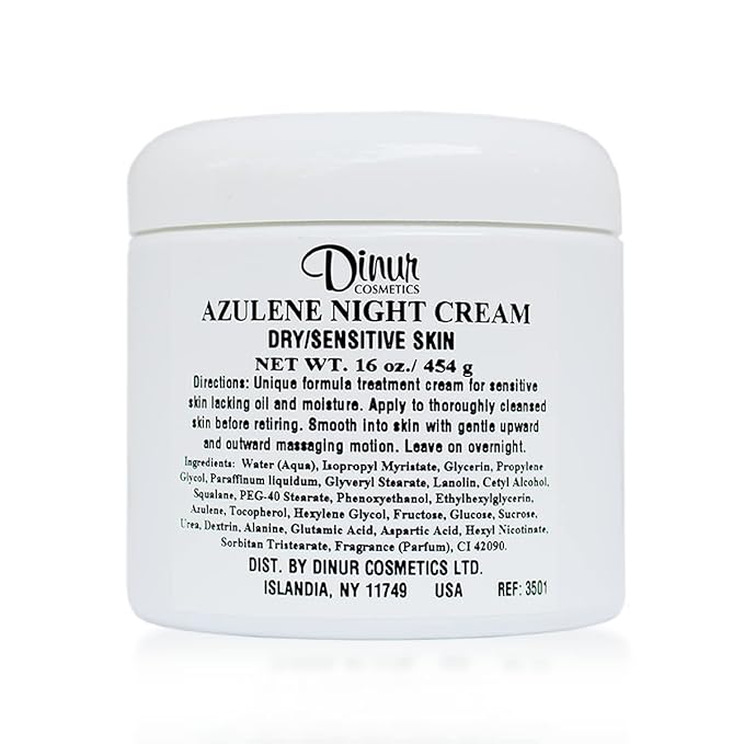 Azulene Night Cream for Dry/Sensitive Skin Good for Hydration Intensive Care Tightens Skin 16 oz./ 454 g
