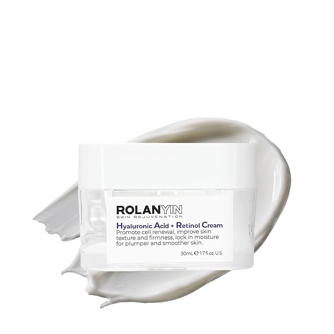 ROLANYIN Hyaluronic Acid + Retinol Cream Anti Aging and Deep Hydration Nourishing Wrinkle Reduction and Smoothing Formula for Improved Skin Texture Skin Care