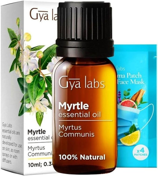 Gya Labs Myrtle Essential Oil for Diffuser - 0.34 Fl Oz - 100% Pure Natural Myrtle Oil for Skin, Hair, Aromatherapy & Candles Making - Fresh Sweet & Camphorous Scent
