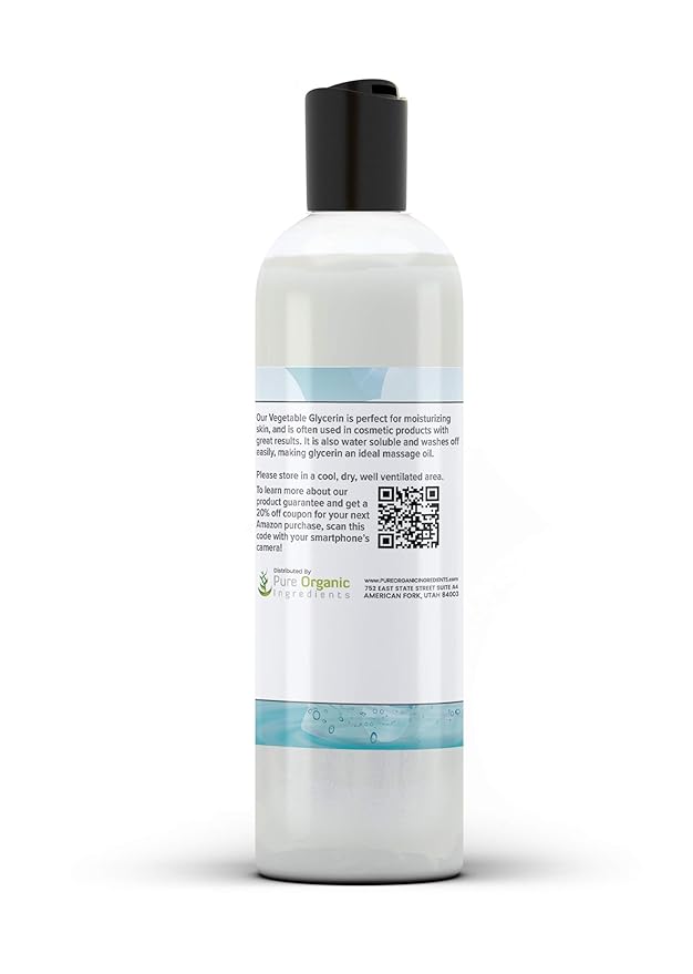 PURE ORIGINAL INGREDIENTS Hyaluronic Acid and Vegetable Glycerin Bundle, Various Sizes, Food Grade, Oderless