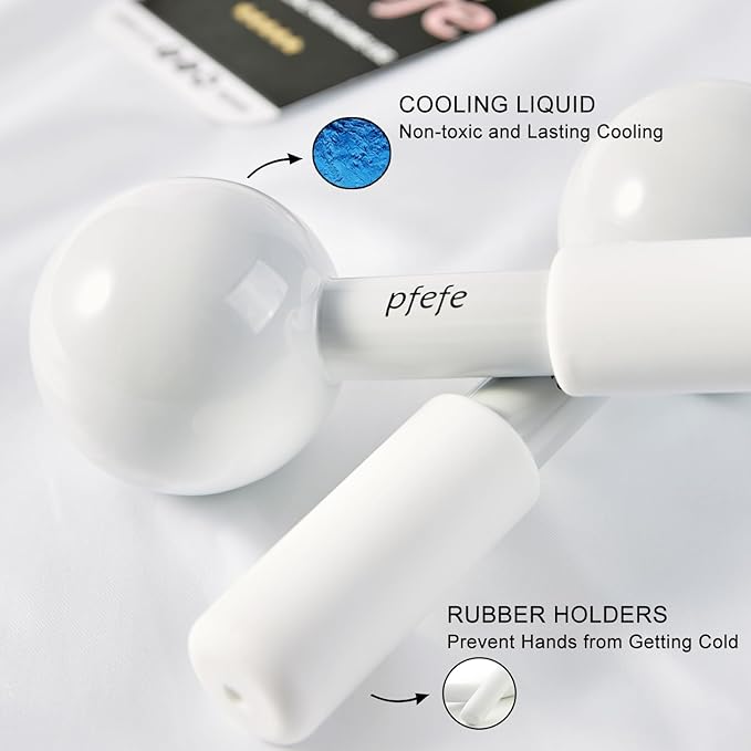 Ice Globes for Face & Eyes, Unbreakable Stainless Steel Cryo Sticks for Beauty Routines, Facials Cold Roller Cooling Globes for Puffiness, Wrinkles, Dark Circles, Headaches