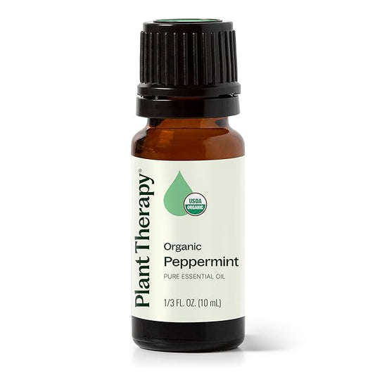 Plant Therapy Organic Peppermint Essential Oil 100% Pure, USDA Certified Organic, Undiluted, Natural Aromatherapy, for Diffuser, Skin, Hair, Therapeutic Grade 10 mL (1/3 oz)