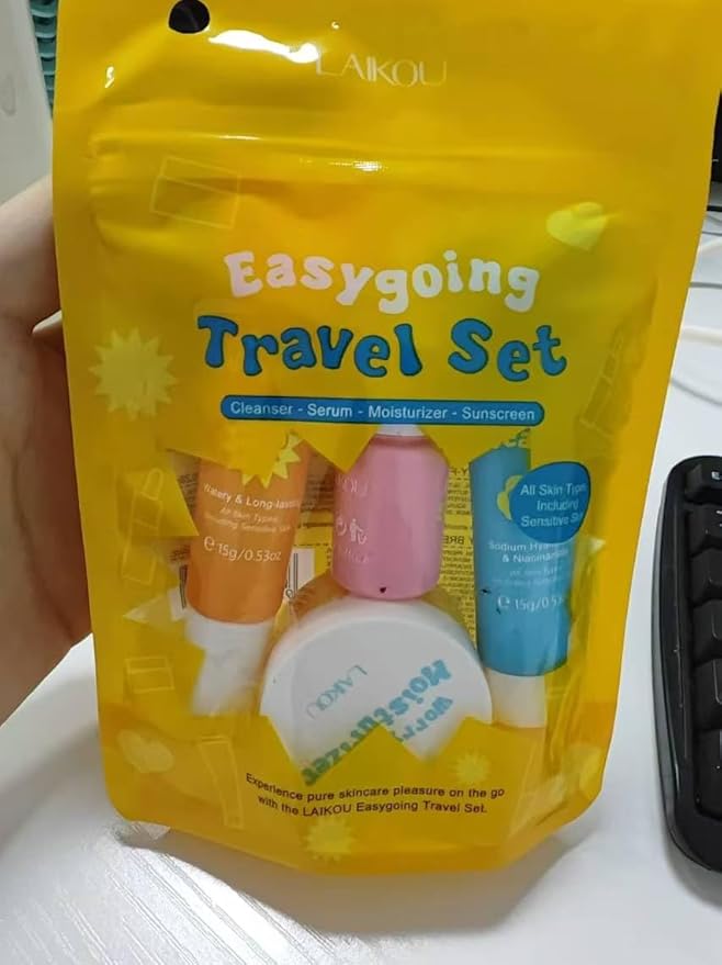 Hydrating Skin Care Set Travel Kit, Gifts for Women and Teenage Girls, 4 Piece Skincare Essentials Set Mini Travel Size With Facial Cleanser, Cream, Serum, Sunscreen - Travel Essentials Gift Set