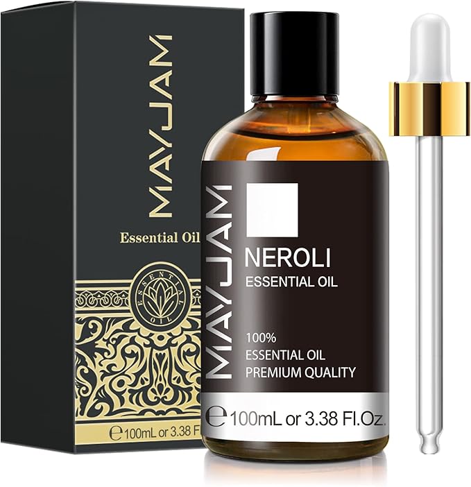Neroli Essential Oil, MAYJAM Pure Essential Oils for Diffusers, 3.38FL.OZ/100ML Large Volume Neroli Oil with Premium Glass Dropper