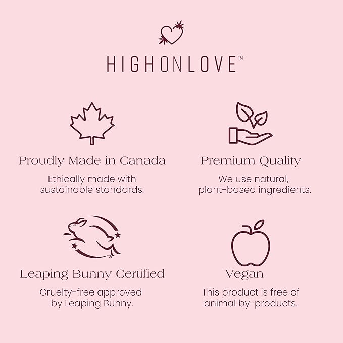 HIGHONLOVE Natural Body Oil with Hemp Seed, Grape Seed, & Vitamin E Oil - Moisturizing Body Glow with a Non-Greasy, Glowy Finish (120 ml) (Lychee Martini)