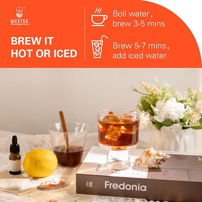 WT WEETEE Organic Roasted Oolong Tea Bags, Organic Black Oolong Tea 100 Count, Charcoal-roasted Aroma, Smooth & Refreshing, Good for Meal Accompaniment